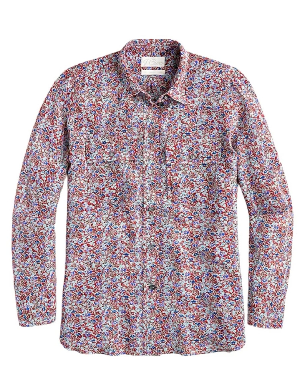J. Crew Classic Fit 100% Silk Button Down Shirt Floral Cottage Core 4